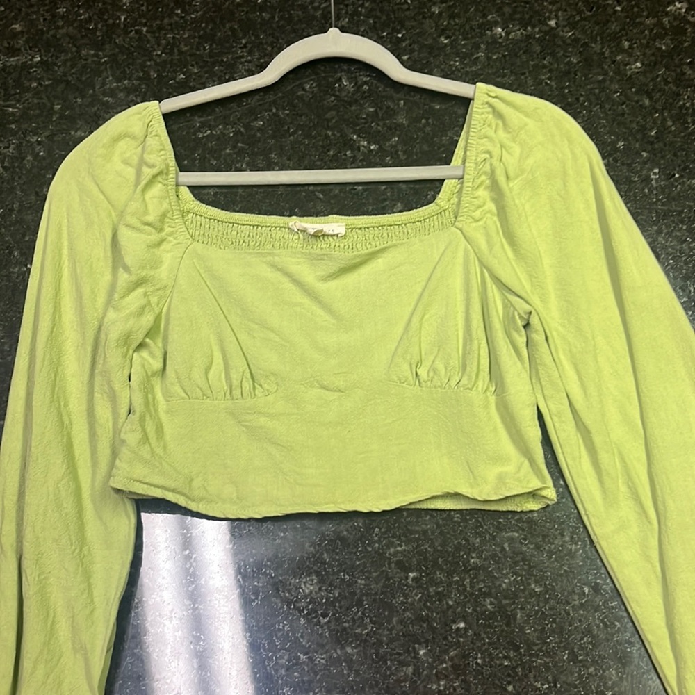 Green off shoulder Top